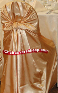gold satin chair cover